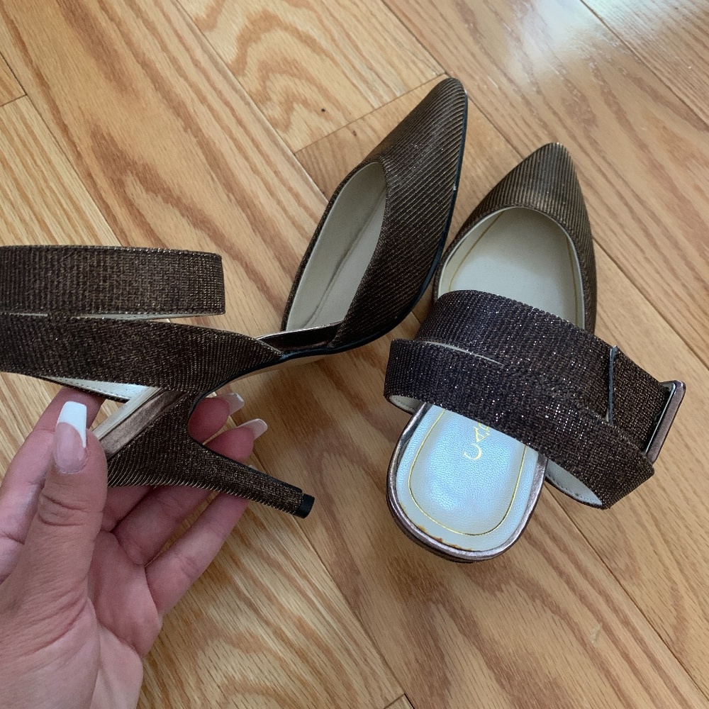 Caparros Brown Glitter Heels